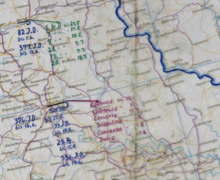 Ausladeräume Planung GenStdH für die Operation Blau (28. Juni 1942)