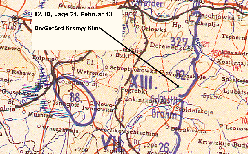 Lage am 21. Februar 1943